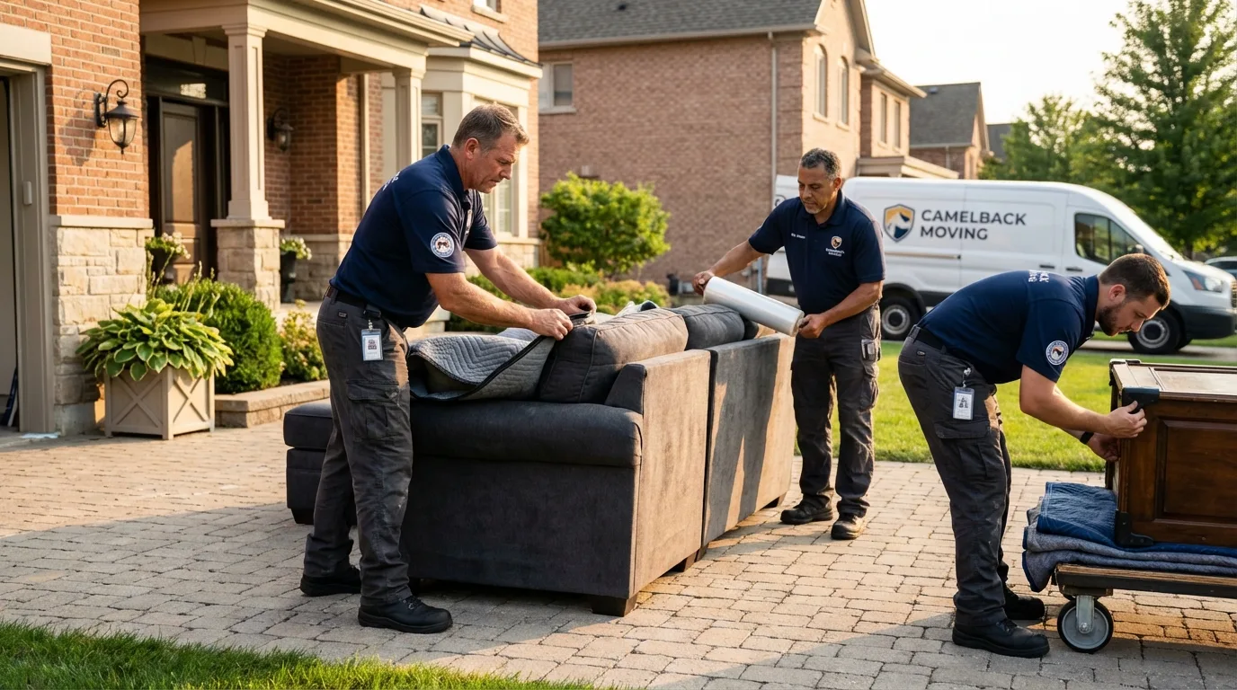 Large estate moving crew wrapping furniture in Chester, SC